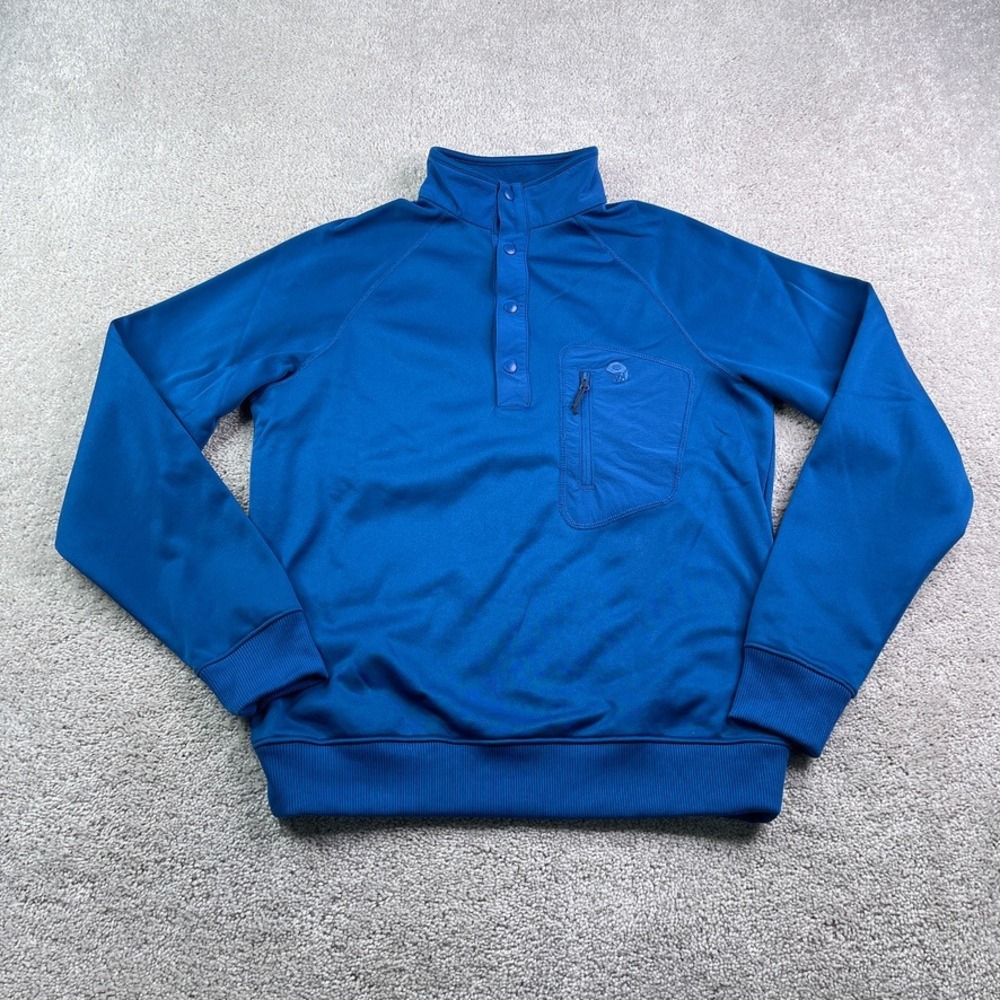 Mountain Hardwear Sweater Mens Small Blue Fleece Norse Peak Snap Pullover Hiking